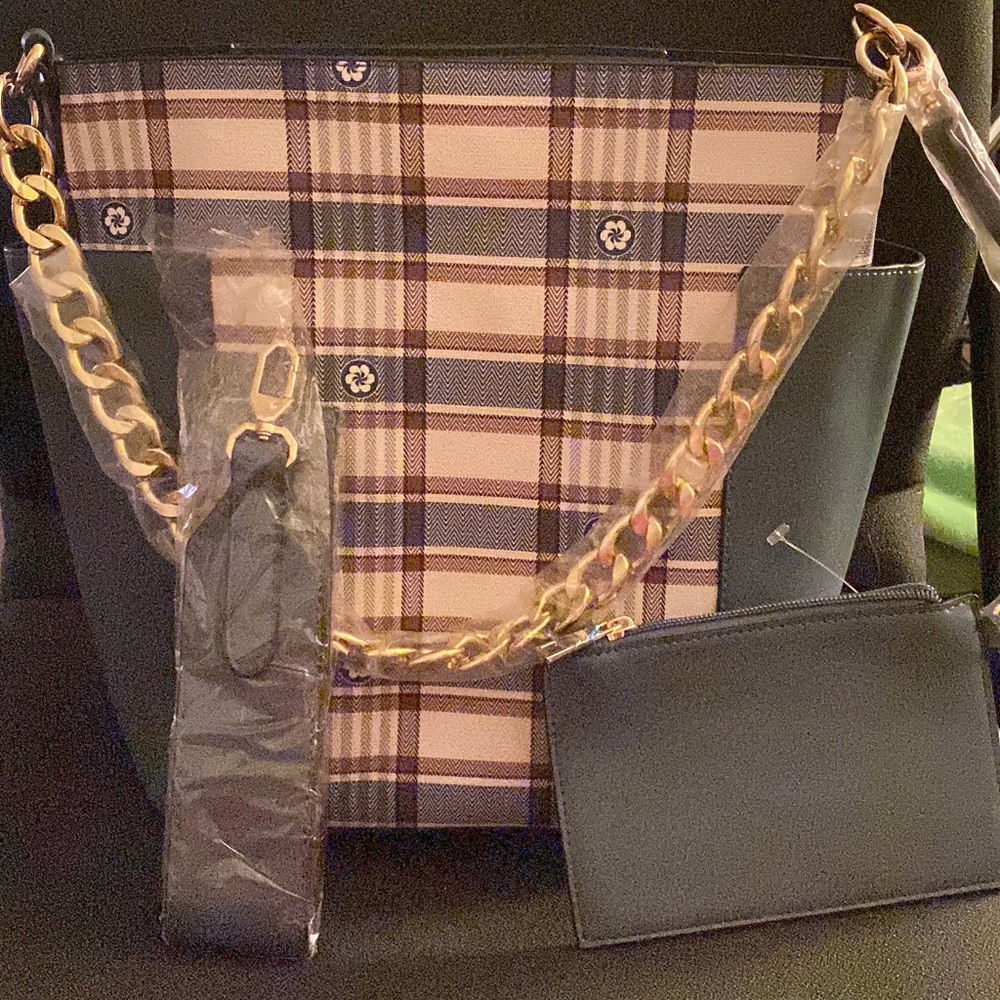 Brand New Shoulder Bag with Zippered Wristlet